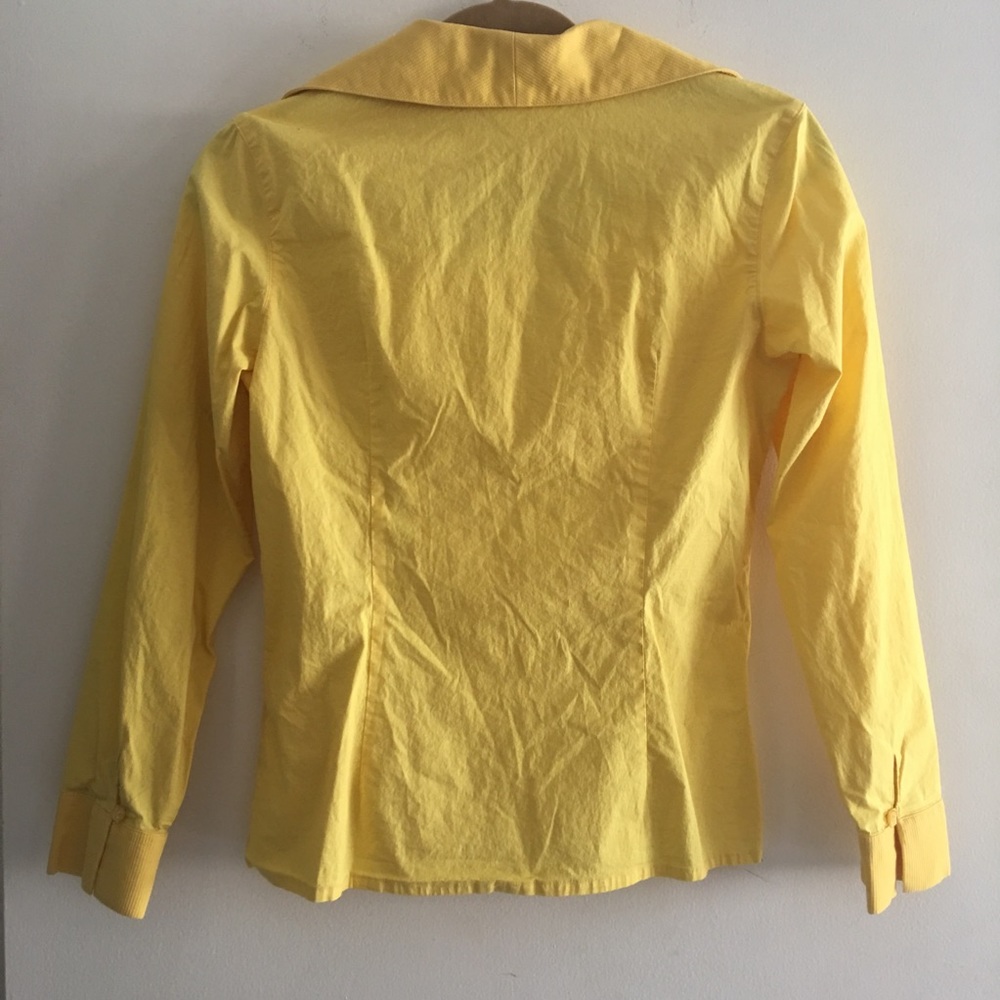 Unique Yellow Angled Collar Button-Up - image 7